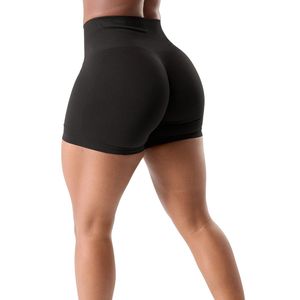 Shorts de sport noirs taille mi-haute pour femme – Compression extensible, entraînement, fitness, yoga, performance et confort - Product Image 2