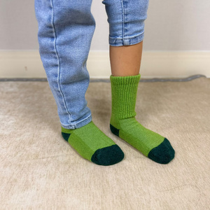 Wholesale Green <b>Wool</b> Fiber Crew <b>Socks</b> Breathable Casual Spring Toddler <b>Socks</b> - Product Image 1