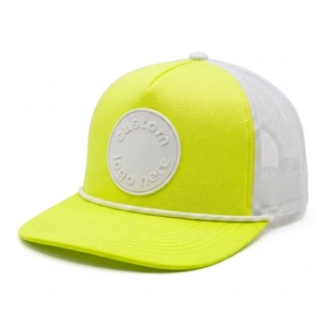 Gorra Trucker OEM de 5 Paneles con Parche de Goma, Malla, Cierre Ajustable, Cuerda y Visera Curva, Logotipo Personalizado, Venta al por Mayor de Fábrica - Product Image 5