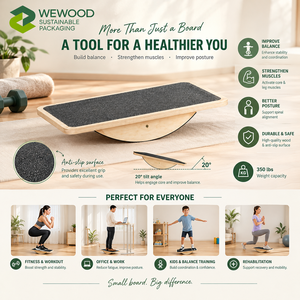 กระดานทรงตัวไม้ WEWOOD พร้อมพื้นผิวกันลื่น ทนทานและเป็นมิตรกับสิ่งแวดล้อม สำหรับการฝึกออกกำลังกายและปรับปรุงท่าทาง - Product Image 3