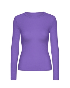 T-shirt côtelé à manches longues pour femme 100% coton de haute qualité respirant décontracté vêtements pour femme logo personnalisé - Product Image 3