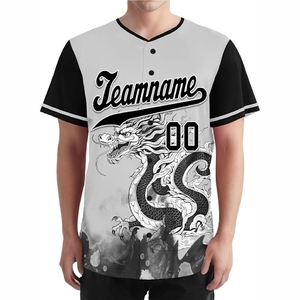 Maillot de baseball personnalisé à sublimation, manches courtes, uniforme sportif pour l'entraînement et les matchs - Product Image 3