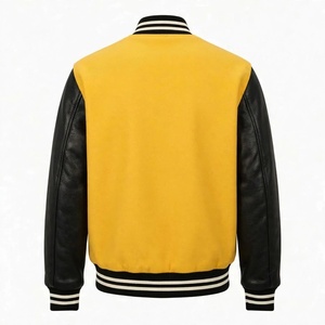 Veste universitaire personnalisée en laine avec manches en cuir véritable, style vintage, manteau Letterman, vêtement d'extérieur rétro pour homme, boutons pression - Product Image 2
