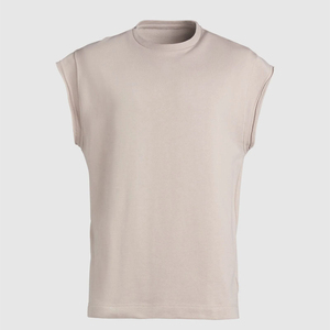 Camiseta sin mangas lisa al por mayor para hombre, estilo urbano, oversize, con logo personalizado, fabricante OEM, de algodón, para entrenamiento muscular - Product Image 6