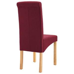 Ensemble de 4 chaises de salle à manger en tissu rouge avec structure en bois, style classique - Product Image 6