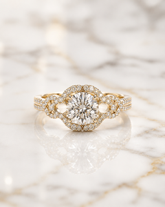 Anillo Solitario de Lujo en Oro de 14K con Diamante Ovalado Brillante en el Centro, Joyería Elegante para Novias - Product Image 3