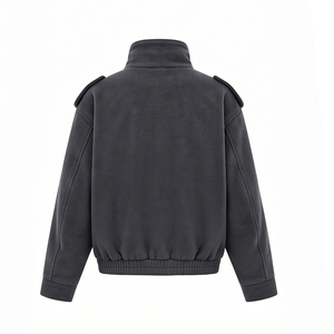 Veste décontractée pour femmes, vêtements d'extérieur chauds pour l'hiver, couleur unie, manches longues, veste décontractée avec logo personnalisé, plusieurs poches pour femmes - Product Image 2