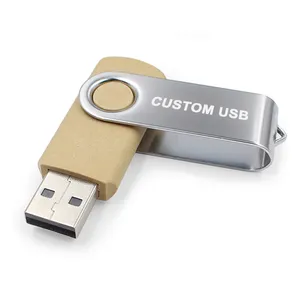 Sale swivel usb flash drive custom leather pendrive wedding gift usb memory stick key chain usb 128GB 64GB lanyard pendrive