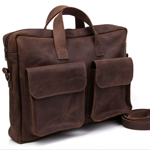 Bolsos para Portátil de Cuero Sintético al por Mayor con Logotipo Personalizado, Bolsos de Hombro de Cuero PU para Portátiles, Diseño Único y Moderno, Bolsos para Portátiles de Cuero OEM - Product Image 1