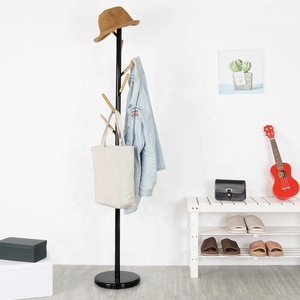 Modern Metal Coat Rack Stand with Wood Hooks and Marble Base for Home Furniture Hats Coats Clothes Scarves Handbags - Product Image 6
