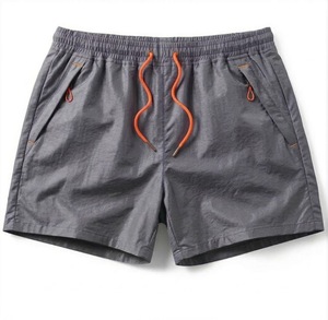 Shorts de course pour hommes, taille mi-haute, en maille/nylon, respirants, imperméables, séchage rapide, écoresponsables, avec fermeture élastique à la taille - Product Image 1