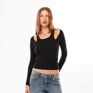 เสื้อยืดแขนสั้นผู้หญิงดีไซน์ใหม่ ผ้าฝ้าย เสื้อยืดผู้หญิงขายส่ง - Product Image 1
