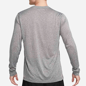 T-shirt d'entraînement pour homme en coton 100% de haute qualité, personnalisable avec logo, col rond classique, manches longues, tricoté, pour l'extérieur et les activités décontractées - Product Image 2