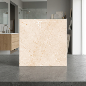 Carreaux de porcelaine brillants Kiara Brown 2x2 pieds, finition marbre premium pour revêtements de sol commerciaux, design céramique - Product Image 3