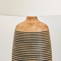 Lampe de table plissée polie style nordique Falak World Export, design moderne et unique, pour chambre à coucher, chevet, veilleuse, base en bois, salon, maison