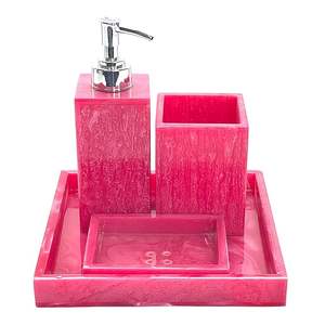 Juego de Baño de Resina con Diseño de Espiral de Calidad Premium, 4 Piezas, para el Hogar, Dispensador de Jabón, Portacepillos de Dientes, Bandeja para Artículos de Baño, al Mejor Precio al por Mayor - Product Image 4