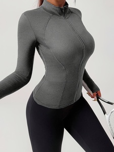 Womens Dynamic Performance Yoga <b>Jacket</b> Stretch <b>Workout</b> Running Fitness Wear Custom Logo OEM ODM Private Label Wholesale Supplier - Product Image 5