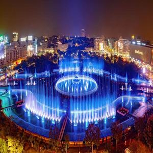 Fontaine d'eau musicale flottante moderne d'extérieur en acier inoxydable de grande taille avec lumières LED multicolores, installation facile - Product Image 3