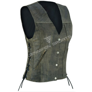 Chaleco de Cuero para Mujer, Chaleco de Motociclista Genuino, Chaleco de Moda para Motociclismo, Ajuste Cómodo y Duradero - Product Image 2