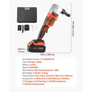 Taglierina Elettrica a Batteria 18V 4000 mAh con Motore Brushless 1200 RPM, per Metallo e Plastica, con Custodia per un Uso Comodo - Product Image 5
