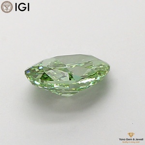 CVD Lab Grown Diamond 2.00 CARAT Fancy Vivid <b>Green</b> Color VVS2 Clarity OVAL Shape with IGI Certificate for Signature Ring Center - Product Image 6