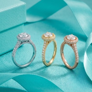 Anillo de Compromiso y Boda de Oro Blanco Sólido de 18k con Diamante Natural de Corte Brillante Redondo, Engaste de Puntas, la Mejor Calidad de Fabricación - Product Image 5