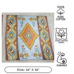 Handmade Silk Thread Embroidery Cushion <b>Cover</b> Abstract Geometric Bohemian Design Zip Closure Eco Friendly Durable Reusable - Product Image 3