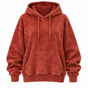 Sudadera con Capucha 100% Algodón para Hombre, con Cierre, Diseño Personalizado, Parches Bordados, Estilo Vintage, Lavado Ácido - Product Image 5