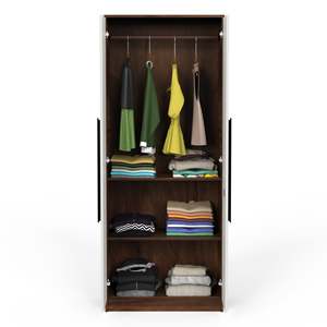Armoire Maltein à 2 portes avec étagères et penderie, organisateur de rangement pour vêtements, placard pour chambre à coucher et maison - Product Image 1