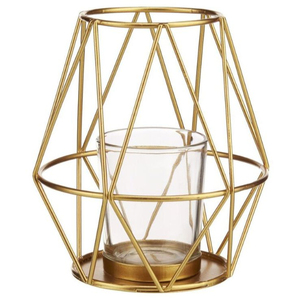 Stylish <b>Gold</b> Finished Iron & Glass <b>Tea</b> <b>Light</b> Votive Candle <b>Holder</b> for Home Christmas Holiday Decoration Tabletop Votive - Product Image 5