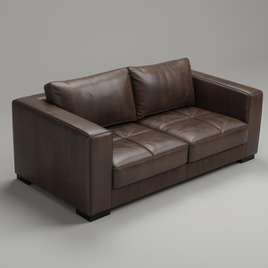 Sofá de 2 Plazas de Estilo Moderno de Mediados de Siglo, Tapizado en Cuero Vacuno Genuino con Líneas Limpias para un Mueble Elegante para la Sala de Estar - Product Image 1