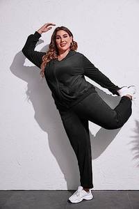 Conjunto Deportivo PIHA SPORTS para Mujer, 2 en 1, Chaqueta con Cremallera de Manga Larga y Bolsillos Laterales, Pantalones Deportivos para Correr, Ropa de Invierno - Product Image 2
