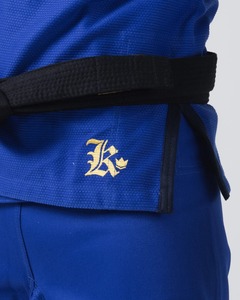 Uniforme de Jiu Jitsu Brasileño de Alta Calidad, Marca Kingz Comp 450 V6, Color Azul, Alta Resistencia - Product Image 5