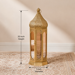 Attractive Craft Beautiful Gold Moroccan <b>Lantern</b> <b>Candle</b> Holder Minaret Style Durable Eco-Friendly Custom Material Home - Product Image 2