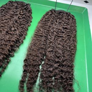 Liste de prix de gros de haute qualité cheveux bruts noir birman bouclés génie trame Machine Double Drawn Bundle de Qhair - Product Image 1