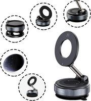 Support magnétique pour téléphone portable à ventouse sous vide N52 amélioré, rotation 360° °   Support de téléphone magnétique pliable et portable pour voiture