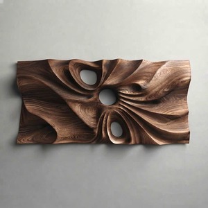 Décoration murale en bois sculptée à la main, style rustique, pour chambre, salon, entrée, ambiance rustique, décoration murale solide, décoration intérieure - Product Image 6