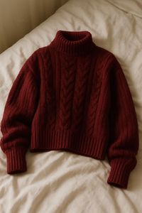 Pull Col Roulé Tricoté Gros Côtelé Personnalisé OEM, Coupe Oversize, Blanc Crème, Homme Femme, Fournisseur de Tricots d'Hiver à Col Haut - Product Image 4