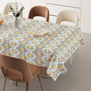 Mantel de Tela de Algodón 100% Estampado, Mantel Lavable para Mesa de Comedor, Proveedor Mayorista de la India - Product Image 1
