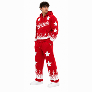 Ensemble de survêtement unisexe en coton 100 % personnalisé avec impression OEM pour homme, comprenant un pantalon de jogging et un sweat à capuche - Product Image 1