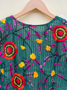 Women's Indian Floral Digital Printed Reversible Cotton Quilted <b>Kantha</b> Autumn Winter Eco-Friendly Breathable Anti-Wrinkle <b>Jacket</b> - Product Image 3