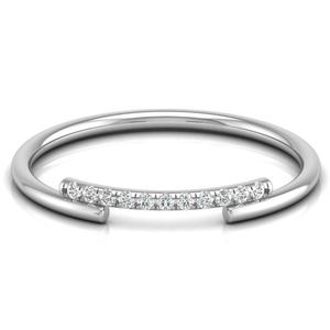 Anillo de Media Eternidad de Oro Fino Hecho a Mano con Diamantes VVS de 10K, 14K y 18K, Joyería de Piedras Preciosas Personalizada, Joyería India al por Mayor - Product Image 2