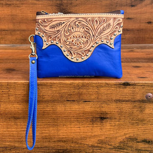 Bolso de mano de cuero hecho a mano para mujer con estilo, bolso de mano con cremallera de gran capacidad, monedero de diseñador de cuero genuino Premium - Product Image 2