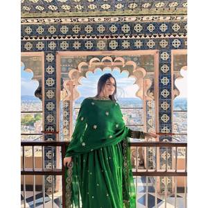 Vestidos de Noche Elegantes con Pent y Dupatta, Vestido de Fiesta con Bordado de Hilo y Lentejuelas - Product Image 6