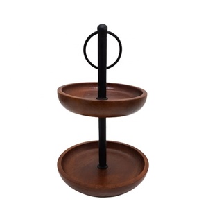 ถาดรองเค้ก2ชั้นทำจากทองเหลืองและอะลูมิเนียมถาดรองเสิร์ฟพร้อมถาดรองเป็นชั้นสำหรับงานแต่งงานและงานเลี้ยง - Product Image 6