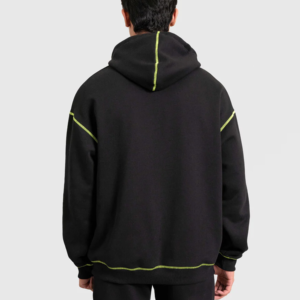 Sudadera con capucha de algodón y forro polar para hombre, con cremallera completa, hombros caídos, costuras en contraste, logotipo personalizado, proveedor mayorista 2026 - Product Image 3