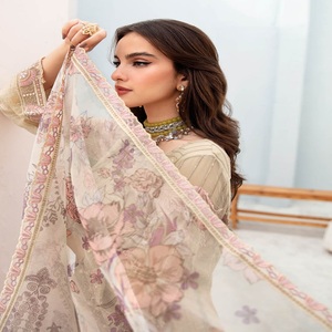 Eid saled ชุดเดรสทำงานปักลายสามชิ้นสำหรับผู้หญิงอินเดียและปากีสถาน - Product Image 5