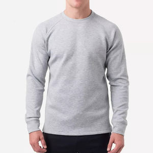 Sweat-shirt gris personnalisé pour homme, streetwear, pull à épaules tombantes, coupe oversize, en molleton de coton épais, col rond, unisexe, coupe ample - Product Image 5