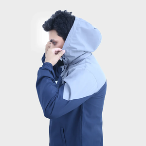 Custom Logo Hooded Canvas <b>Raining</b> Zip-Up Breathable Windproof Waterproof Windbreaker <b>Jacket</b> Outdoor <b>Plus</b> <b>Size</b> Unisex Fashion - Product Image 2