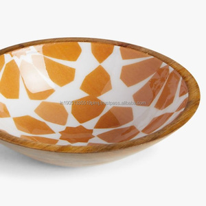 Bols en bois d'acacia personnalisés de haute qualité bol de cuisine solide en gros émail fini pas cher prix quantité en vrac pour les fêtes - Product Image 3